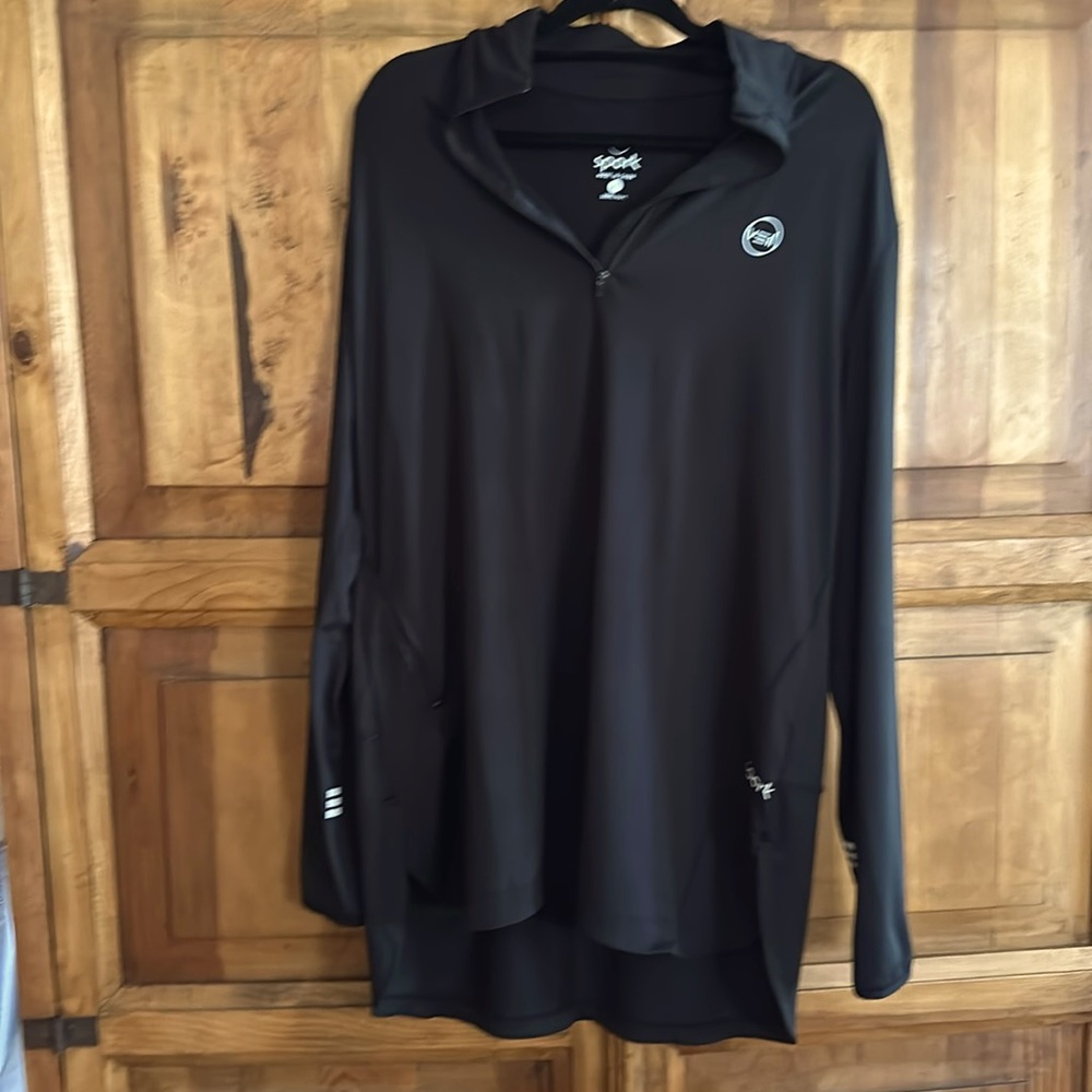 SPARK LADIES XL BLACK EXERCISE ZIPPER JACKET.